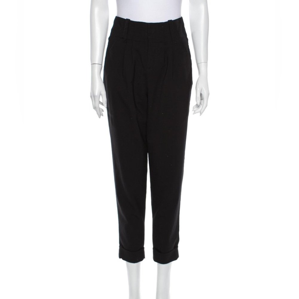 Alice + Olivia black wool cigarette trousers 2
